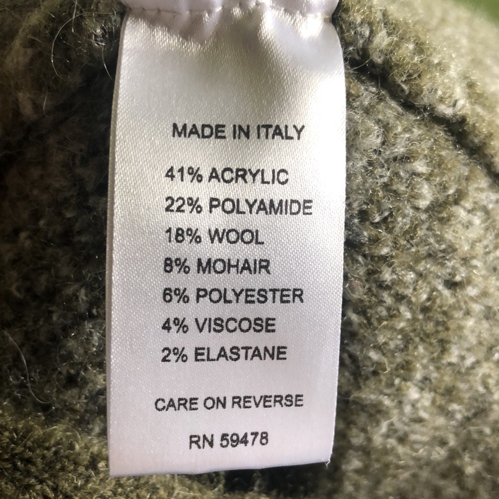 Mia Mia Slim Olive Wool Mix Cardigan SZ Small - Picture 6 of 7